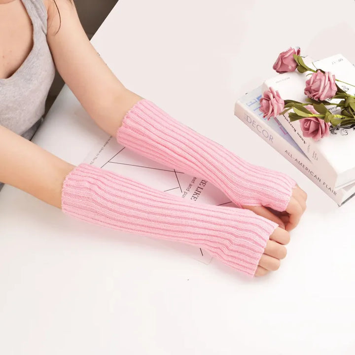 Lange Vingerloze Gebreide Handschoenen - FlexiWarm