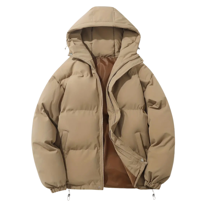 Padded men's puffer jacket with hood – Elias