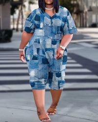 Sammy Jackson™ Aafke Plus Size Playsuit | Kleurrijk & Stijlvol