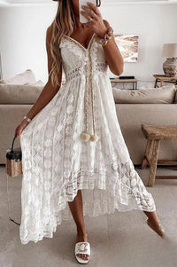 White Crocheted Fringe Dress - Élodie