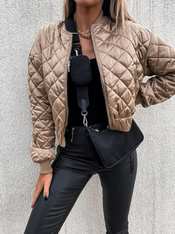 Quilted Women's Bomber Jacket with Pockets – Marisa