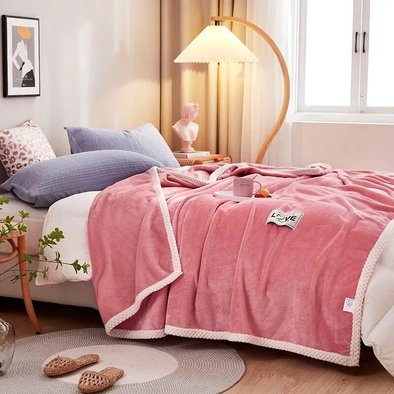 Pink Flannel Fleece Blanket - BlushCozy