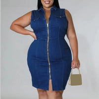 Sammy Jackson™ Helen Plus-Size Denim Dress | Trendy & Tough