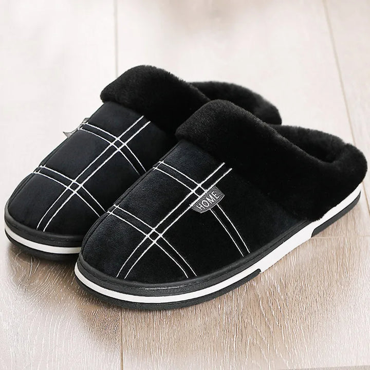 Sammy Jackson™ Check Instappers | Fluweelzachte geruite pantoffels