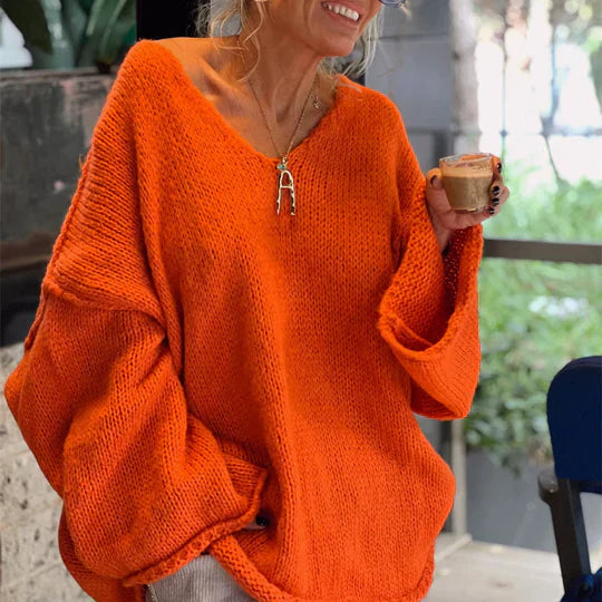 Trendy Women's V-Neck Sweater - Clara