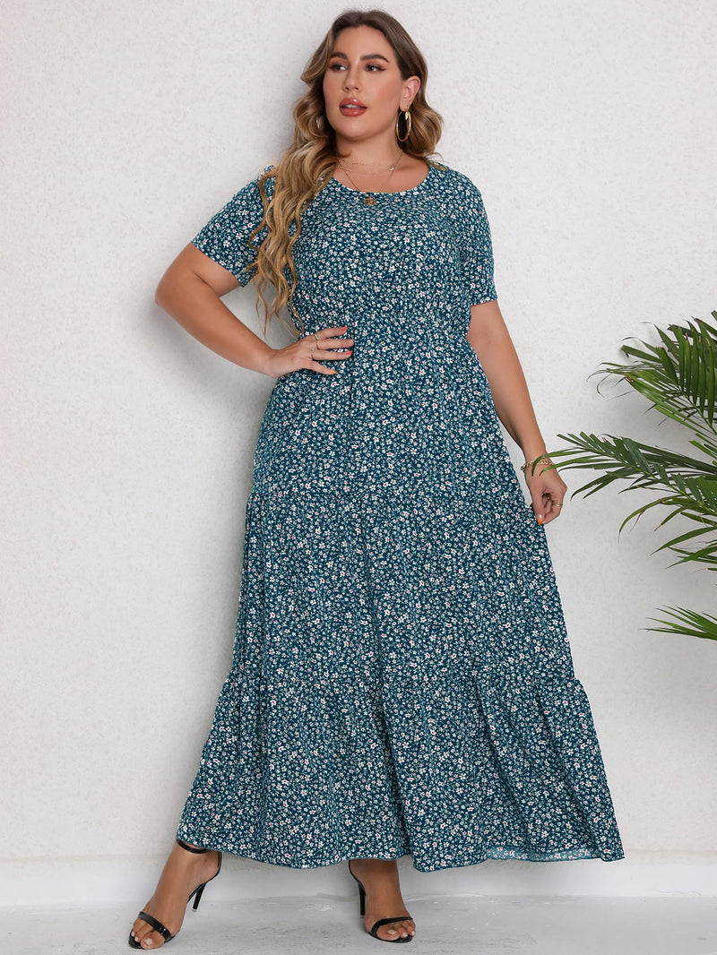 Sammy Jackson™ Stella Plus-Size Maxi-Jurk | Kleurrijk & Stijlvol