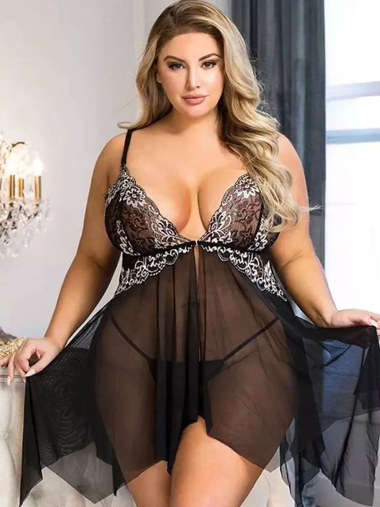 Sammy Jackson™ Lara Plus-Size Lingerieset | Transparant & Sexy
