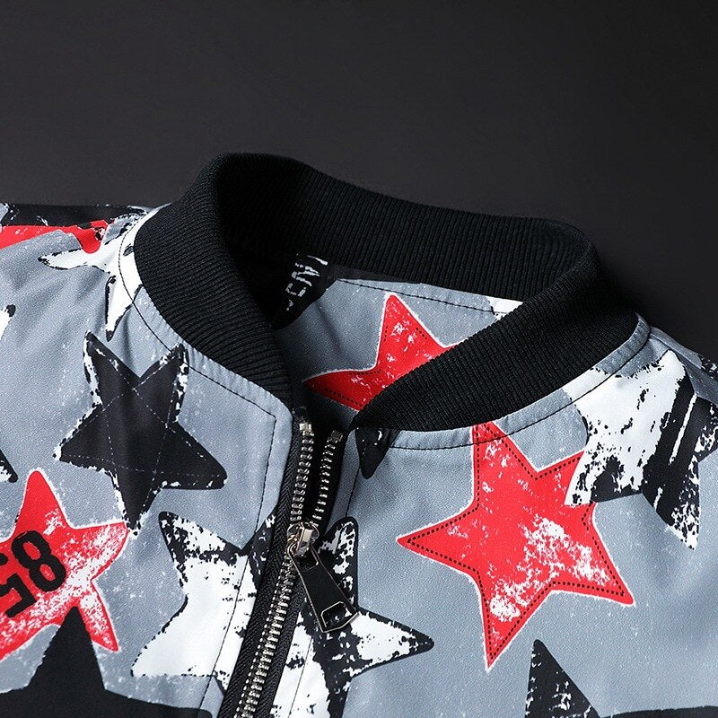 Men's Bomber Jacket with Abstract Print - Enzo