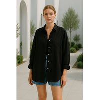 Linen Women's Blouse with Button Closure – Marise