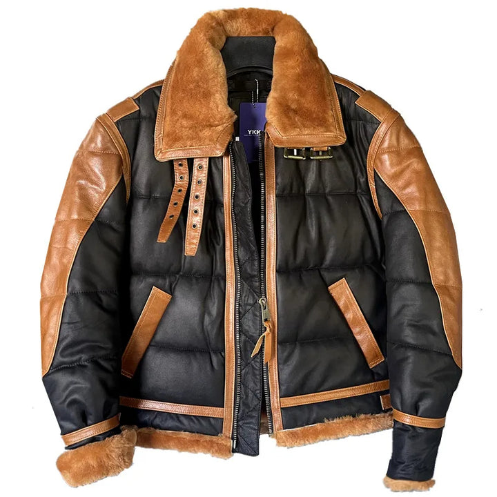 Sammy Jackson™ Milan Leather Aviator Jacket | Tough and warm leather jacket