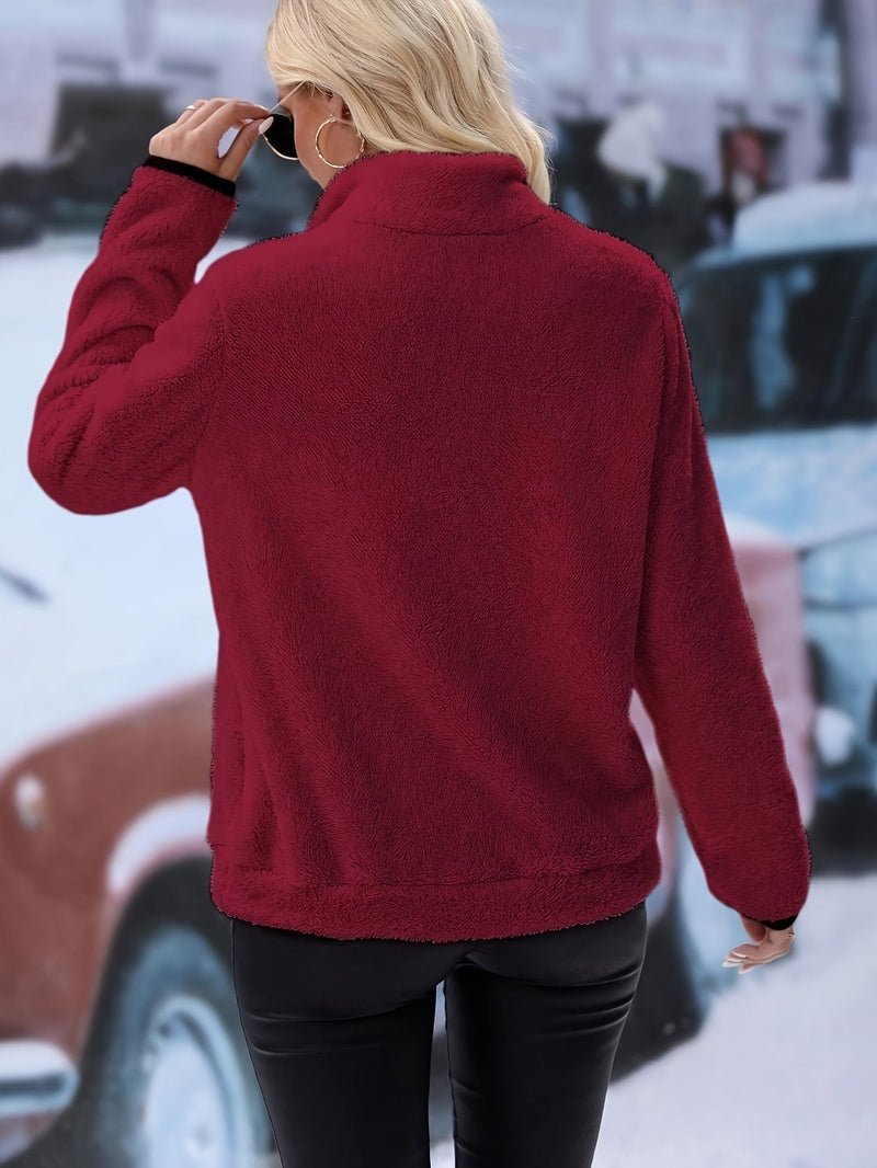 Colorful Sweatshirt with Half Zipper - Vera