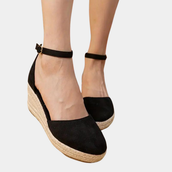 Comfortabele dames wedgesandalen met verstelbare riem en sleehak - Alina