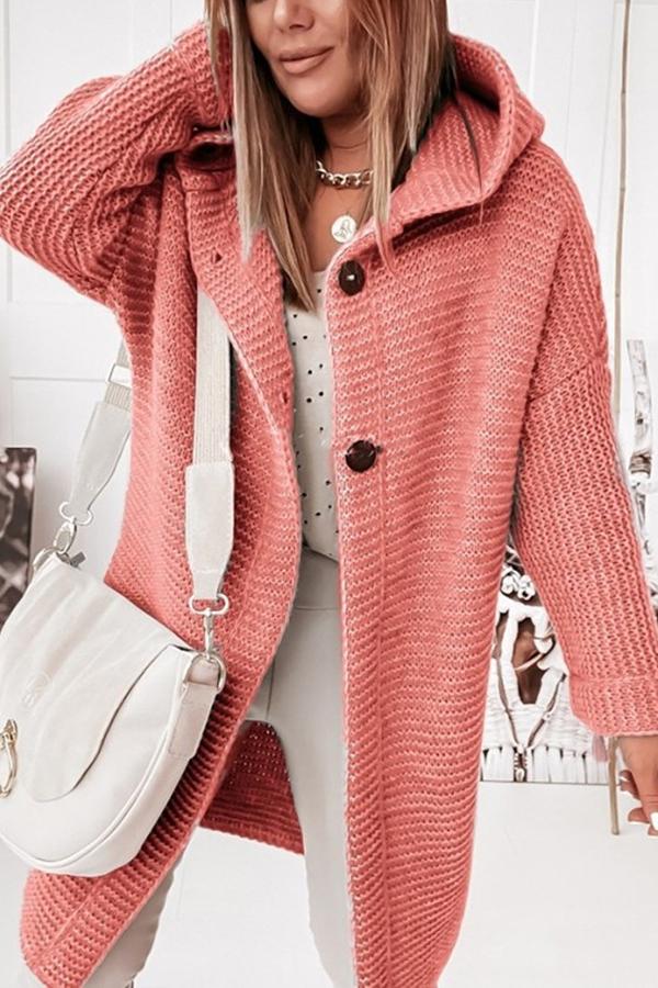 Gebreid Dames Vest met Capuchon en Knoopsluiting – Waldaine