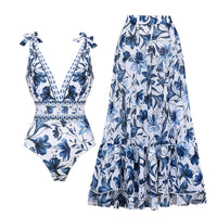 Stylish swimsuit set with skirt - Nele