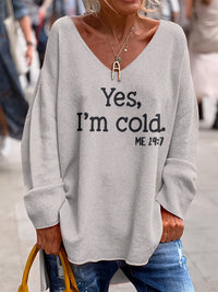 Oversized Dames Trui met V-hals & Patronen – Alenia