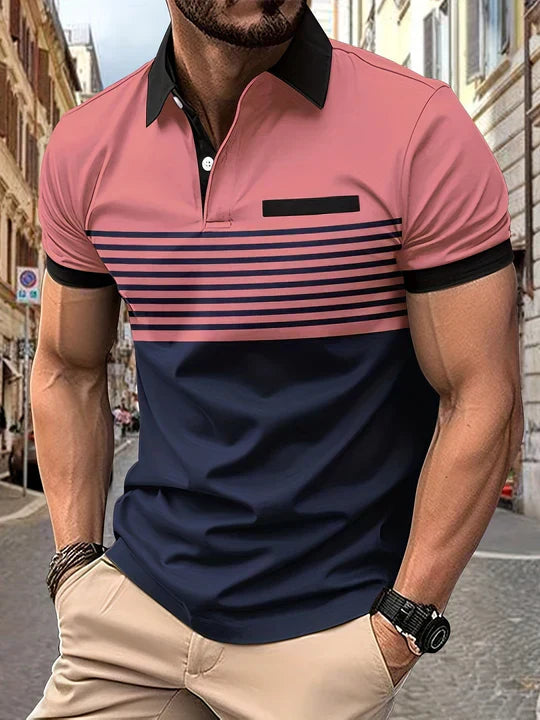 Striped Men's Summer Polo – Damian