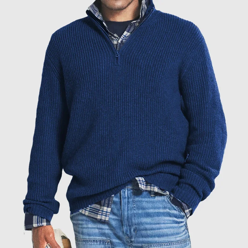 Casual Men's Sweater with Zipper - Max