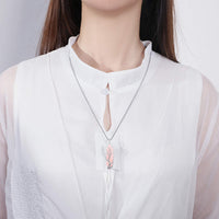 Stylish Crystal with Tree of Life Gemstone Necklace - Elara