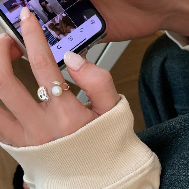 Pearl Bean Adjustable Ring - Elin
