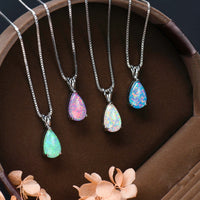 Minimalist Drop Opal Pendant Necklace - Selina