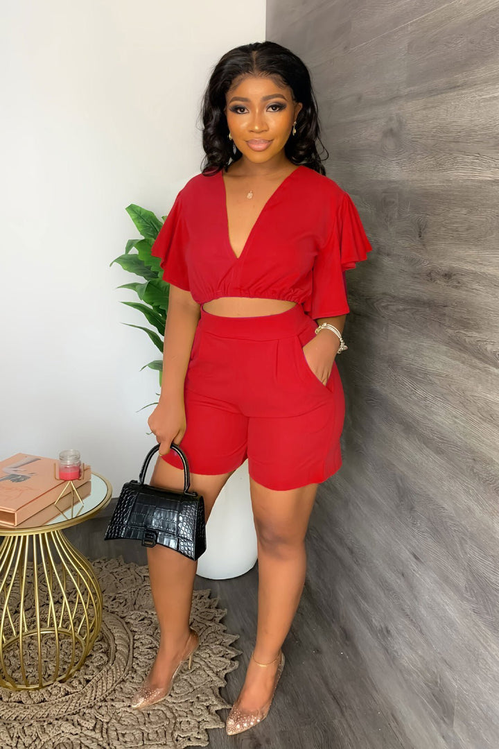 Trendy summer set with pleated design - Marlene