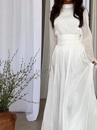 Fantasierijke Maxi Jurk met Vloeiende Snit - Valentina
