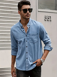 Herfst Denim Herenoverhemd – Milan