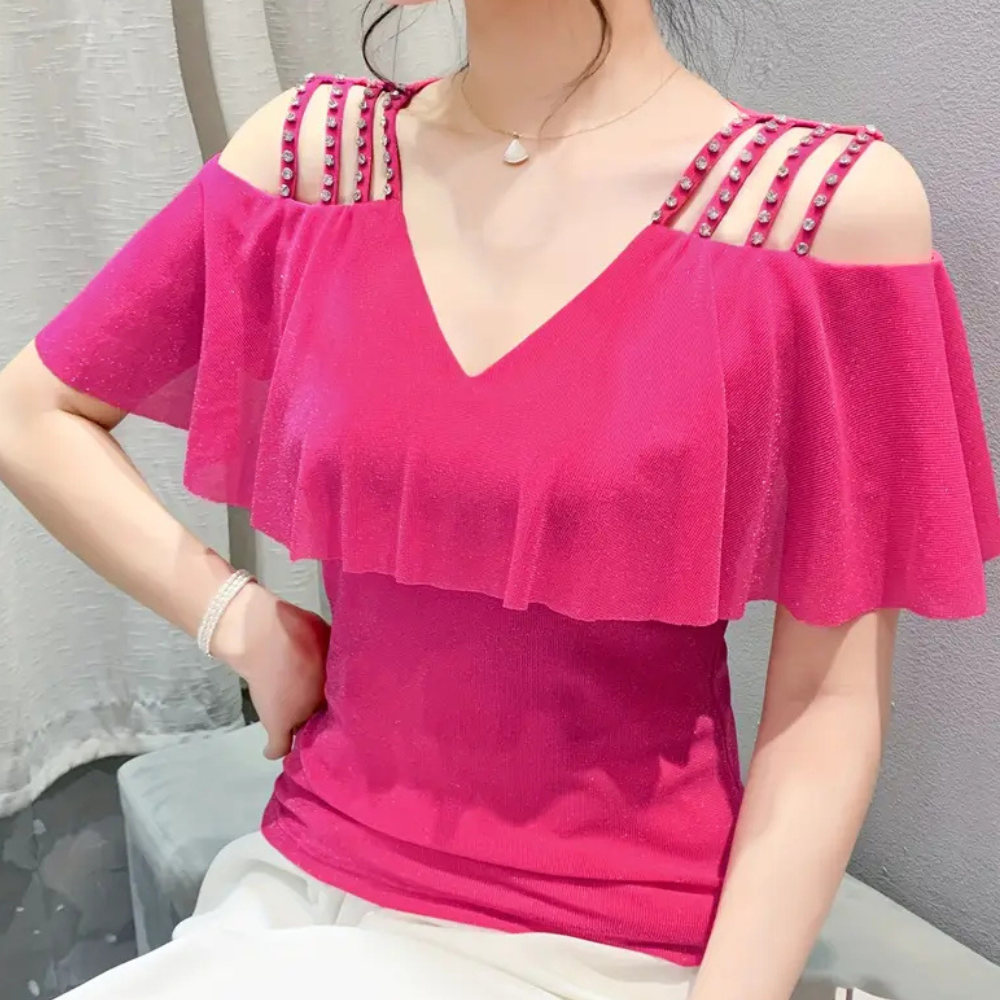 Fashionable V-Neck Blouse for Women - Elvira