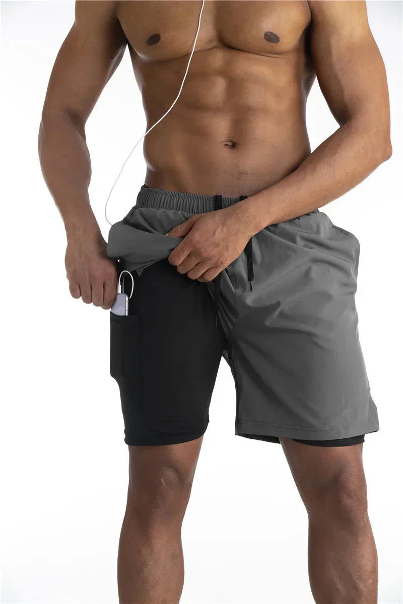 2-In-1 Men's Sport Shorts With Liner - Freddie
