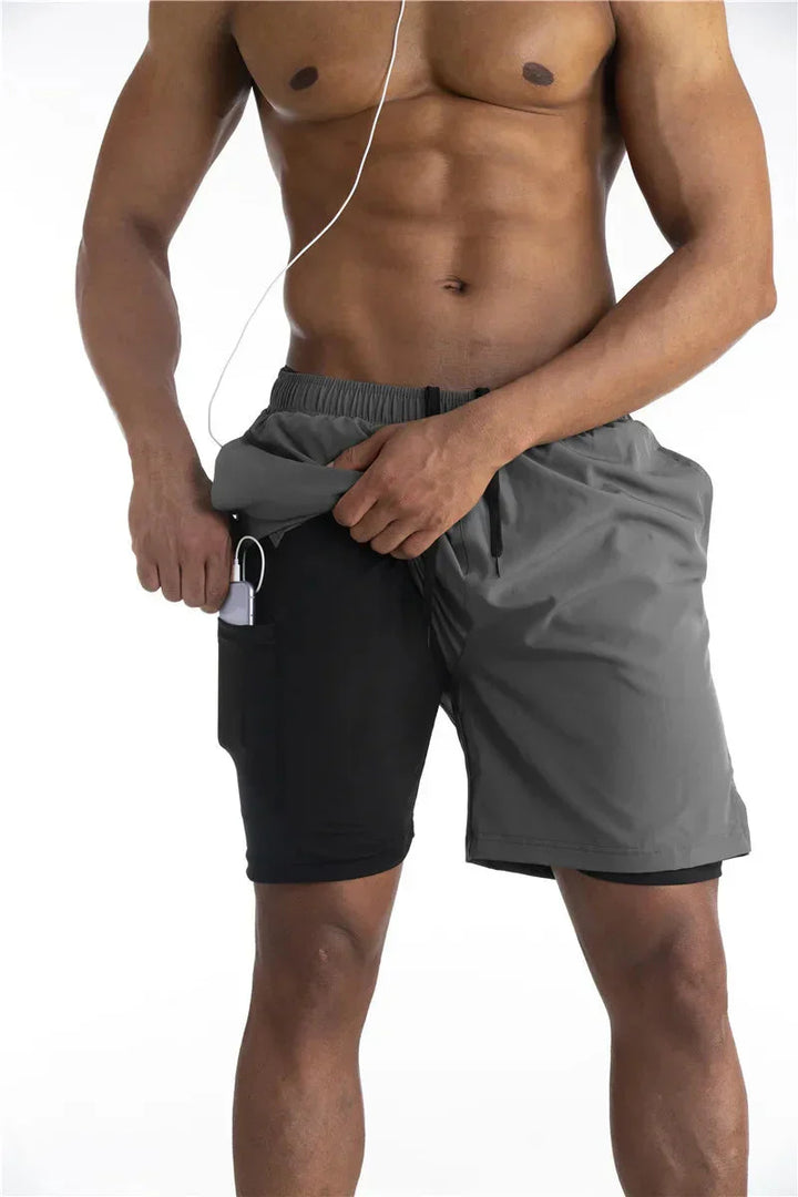 2-In-1 Men's Sport Shorts With Liner - Freddie