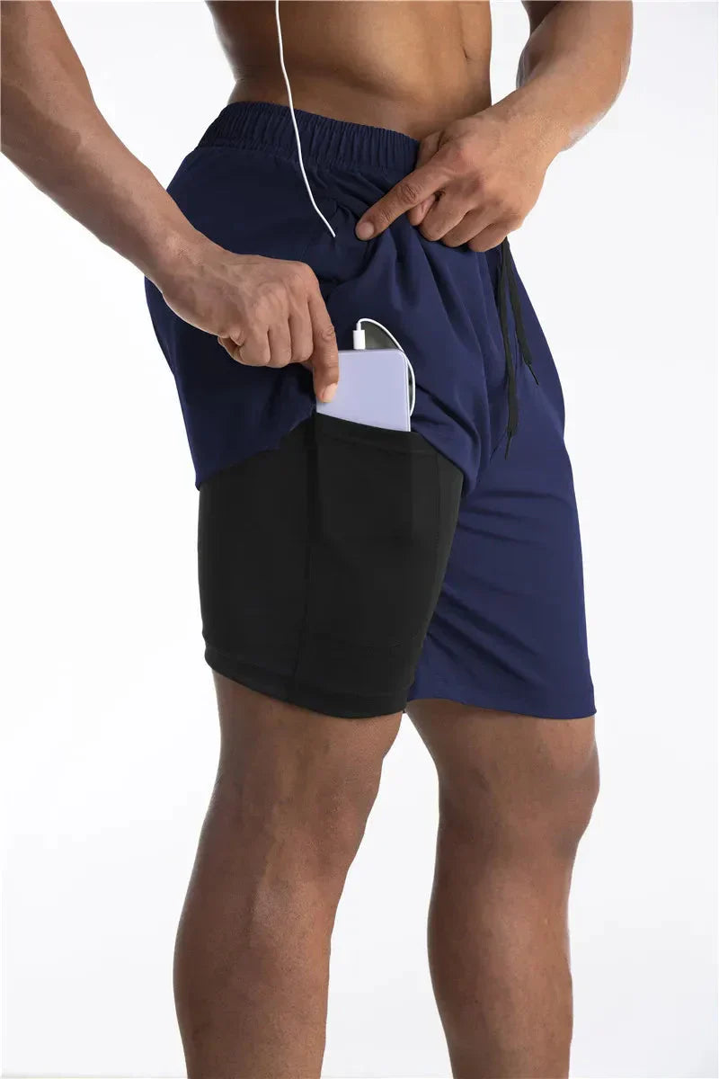 2-In-1 Men's Sport Shorts With Liner - Freddie