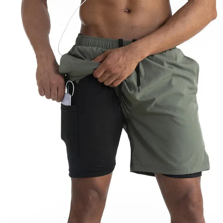 2-In-1 Men's Sport Shorts With Liner - Freddie