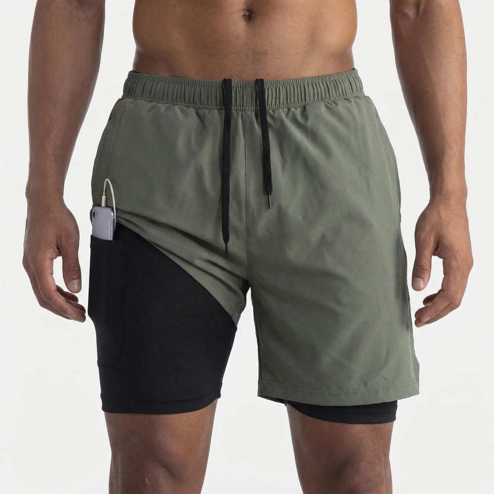 2-In-1 Men's Sport Shorts With Liner - Freddie