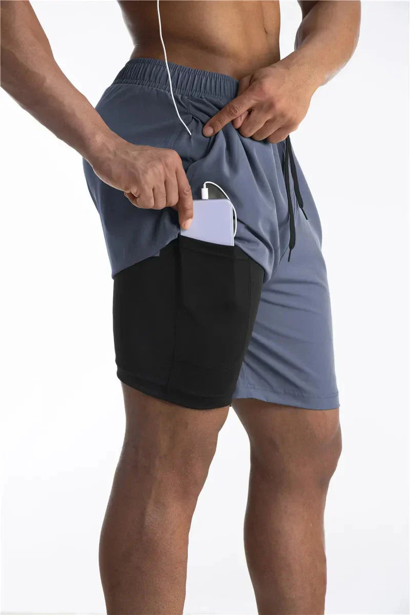 2-In-1 Men's Sport Shorts With Liner - Freddie