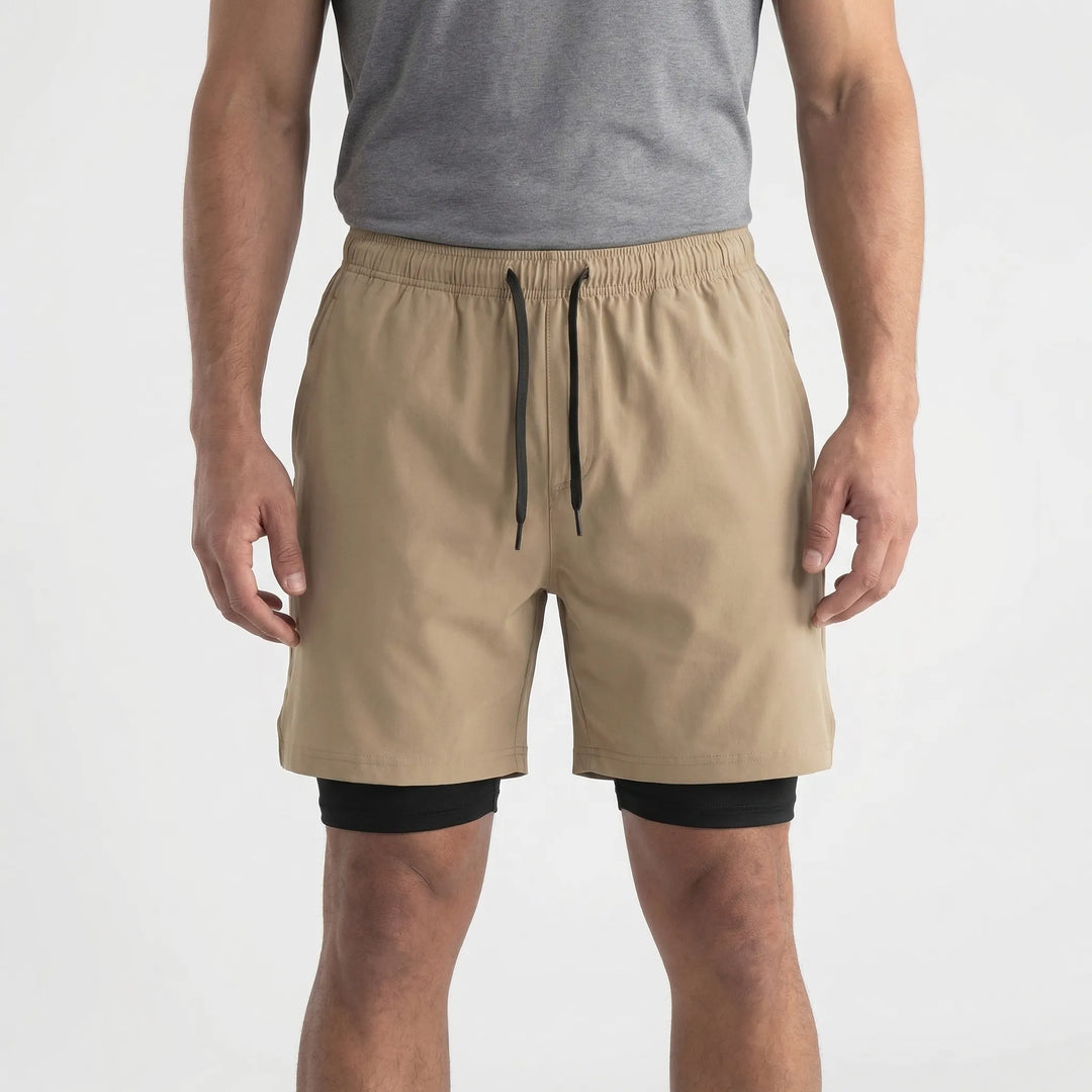 2-In-1 Men's Sport Shorts With Liner - Freddie