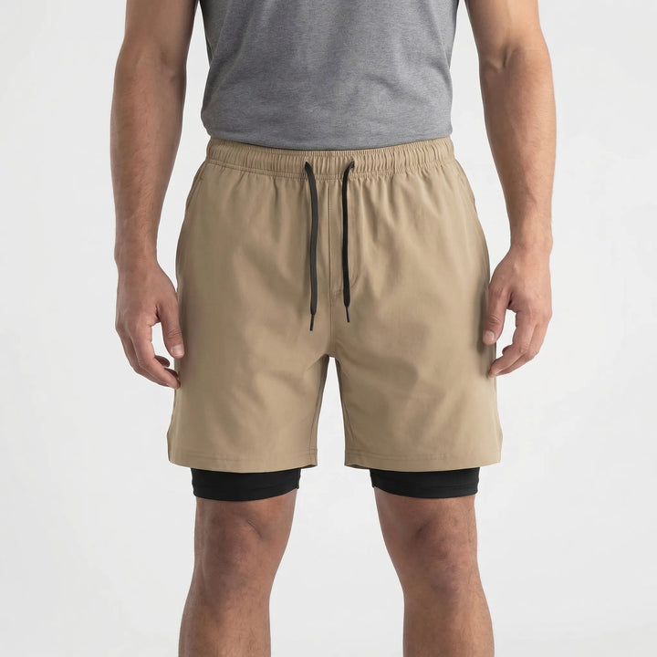 2-In-1 Men's Sport Shorts With Liner - Freddie
