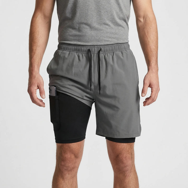 2-In-1 Men's Sport Shorts With Liner - Freddie