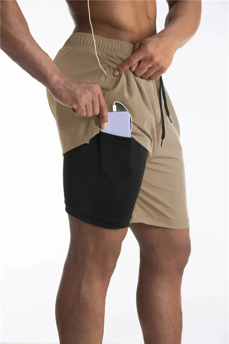 2-In-1 Men's Sport Shorts With Liner - Freddie