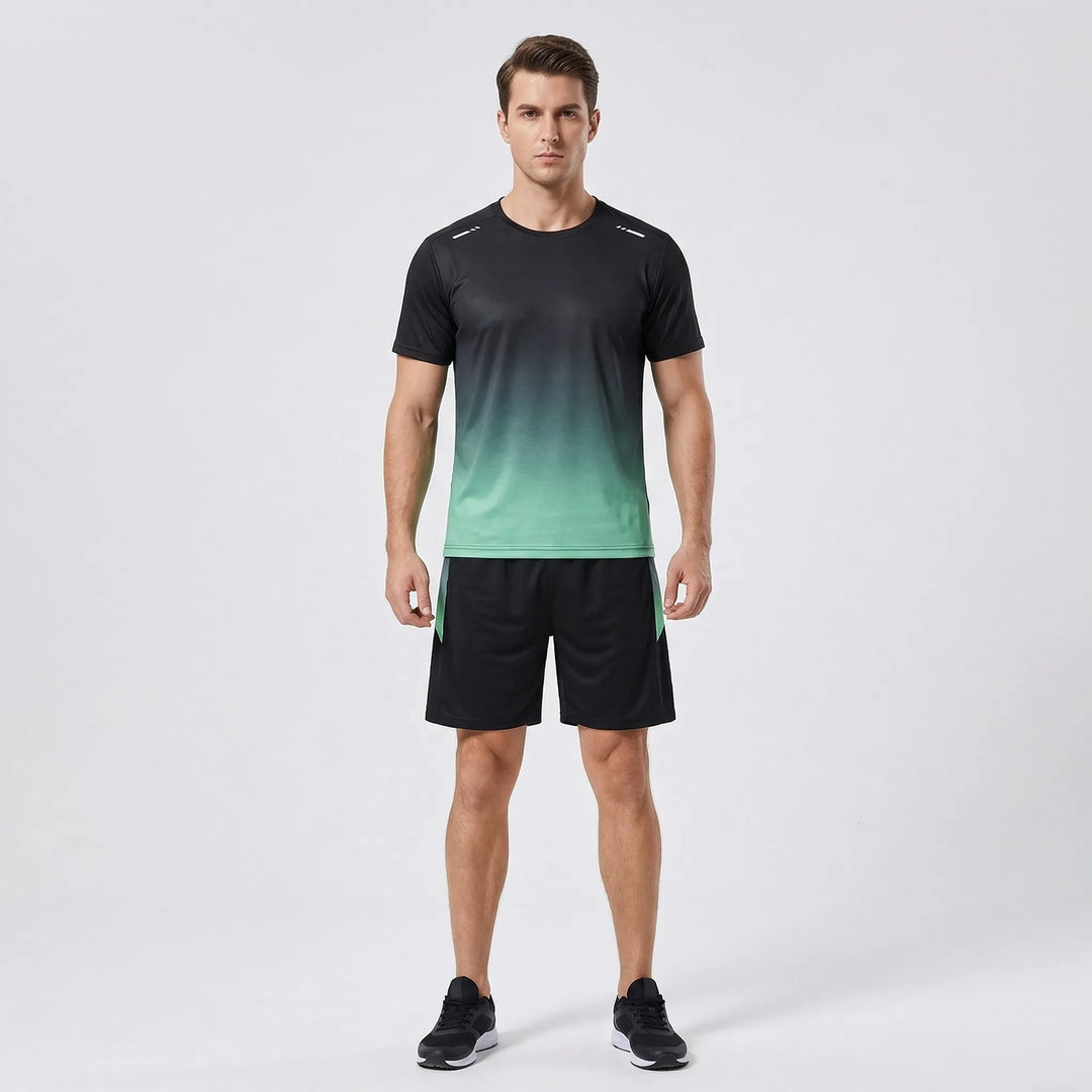 2-Piece Gradient Short-Sleeve Sports Set - Archie