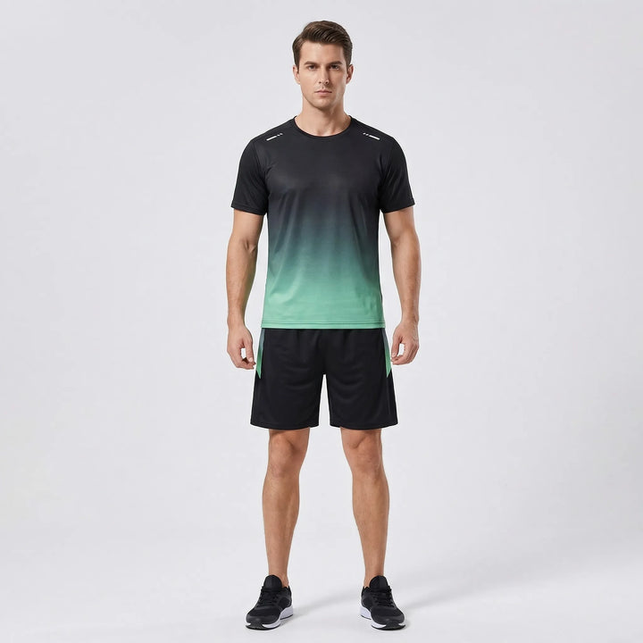 2-Piece Gradient Short-Sleeve Sports Set - Archie