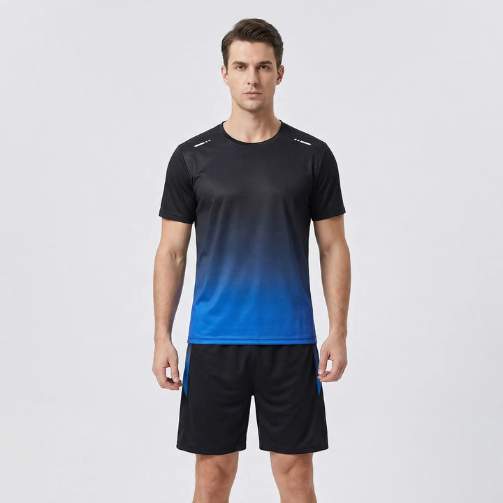 2-Piece Gradient Short-Sleeve Sports Set - Archie