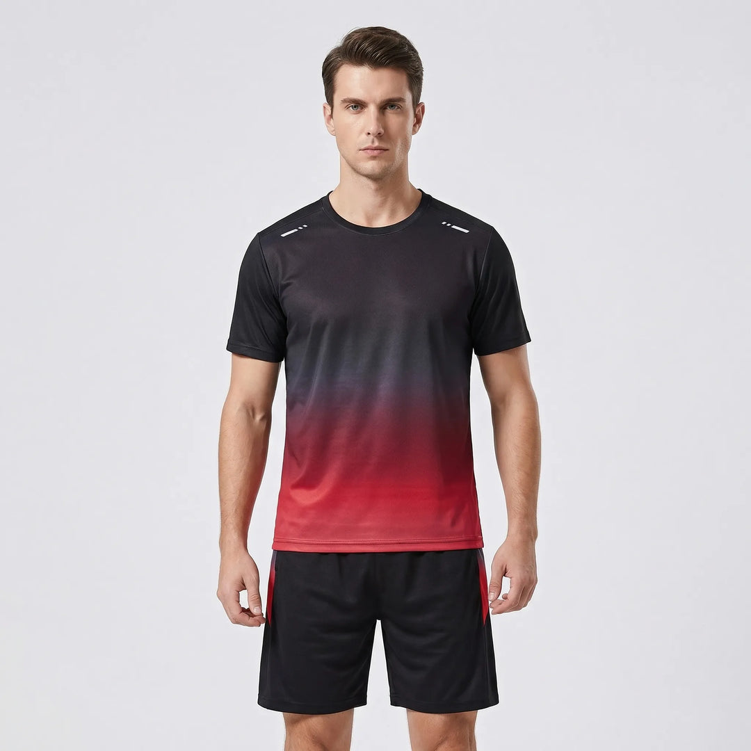 2-Piece Gradient Short-Sleeve Sports Set - Archie