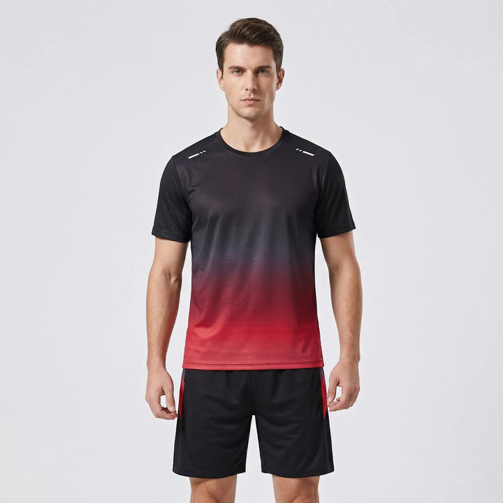 2-Piece Gradient Short-Sleeve Sports Set - Archie