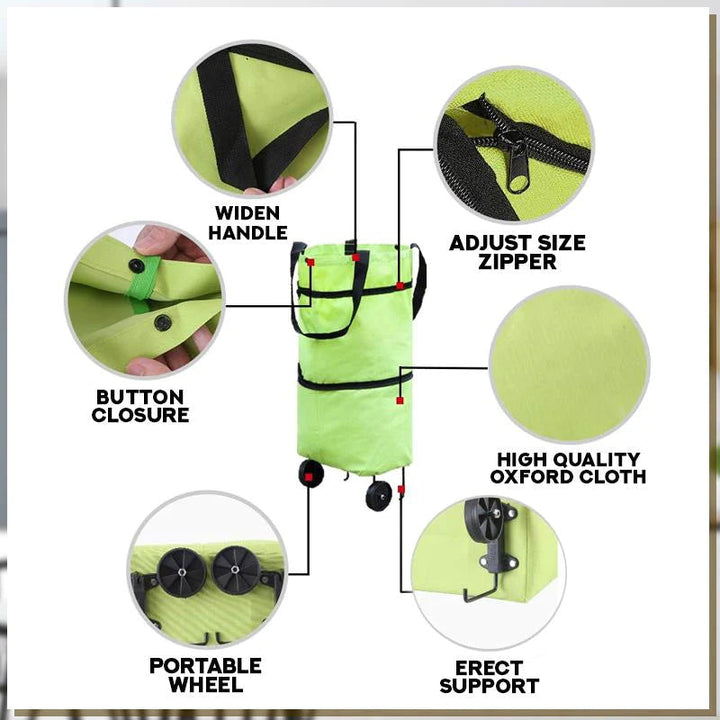 2-in-1 Convertible Shopping Bag with Wheels - CarryFlex