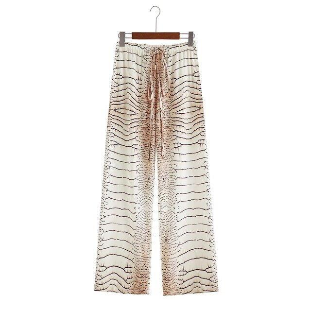 Wide-leg summer pants made of chiffon – Liana