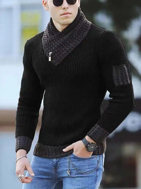 Sammy Jackson™ Casual Sweater | Vintage Wool Sweater with High Collar