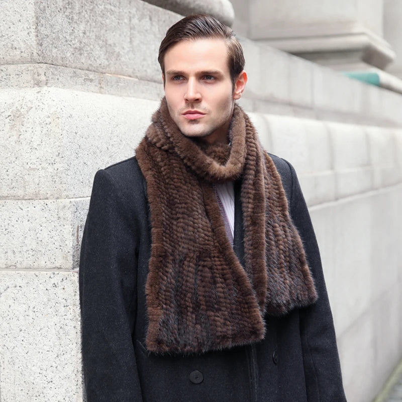 Sammy Jackson™ Knitted Scarf | Warm and stylish mink fur scarf