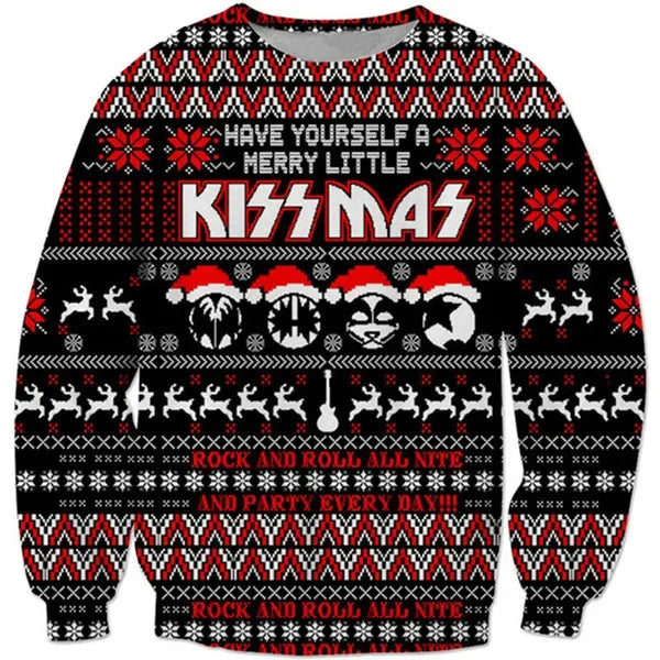 Sweter Sammy Jackson™ KissMas | Najlepszy świąteczny sweter dla rockowców!