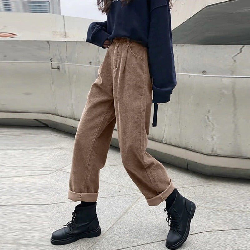 Dames Corduroy Broek met Wijde Pijpen – Emily