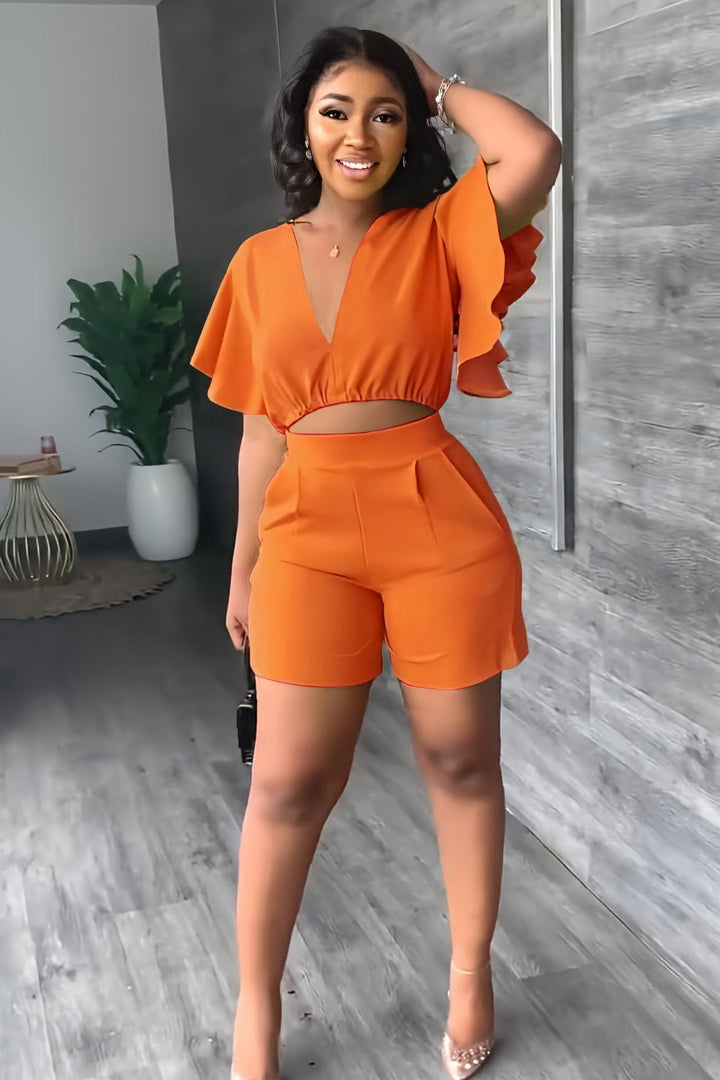 Trendy summer set with pleated design - Marlene